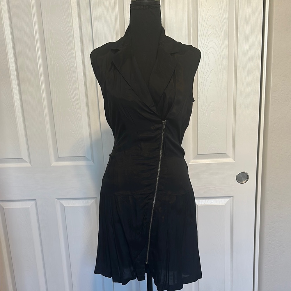 DKNY Black Asymmetrical Sleeveless Dress xs
